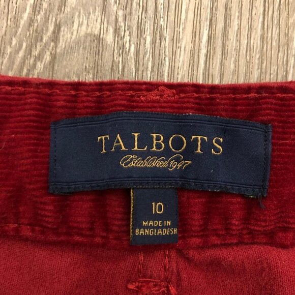Talbots Women's Size 10 Corduroy Pants 'Heritage' Style Dark Red Wine - Picture 7 of 9